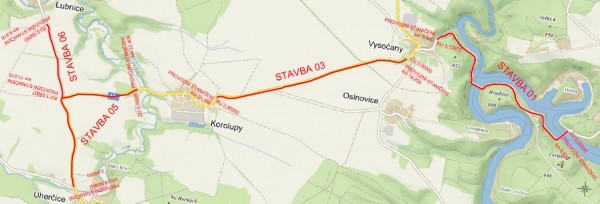 II/411, III/40813 Uherčice - Korolupy - Vysočany (Bítov), úsek III/41017 Lubnice - Uherčice