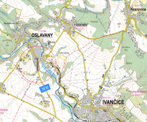 III/3938 Oslavany, ul. Letkovská