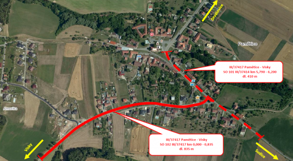 III/37417 Pamětice - Vísky