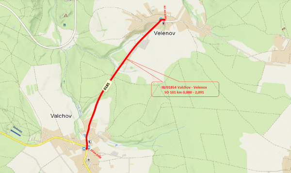 III/01854 Valchov - Velenov