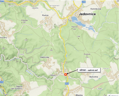 II/373 Křtiny - opěrná zeď