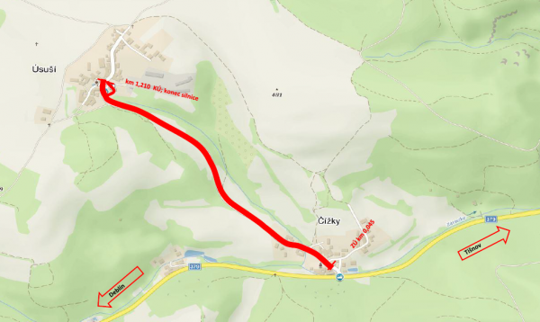 III/37910 Čížky - Úsuší