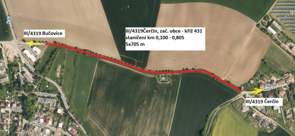 III/4319 Černčín, zač. obce - křiž. II/431