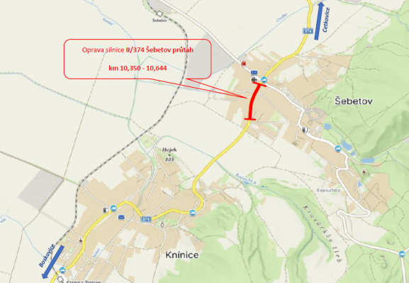II/374 Šebetov průtah