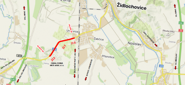 II/416 Křiž. s III/42510 - Žabčice, úsek obalovna - Žabčice