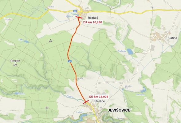 II/361 Rozkoš - Střelice