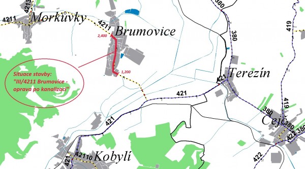 III/4211 Brumovice, oprava po kanalizaci