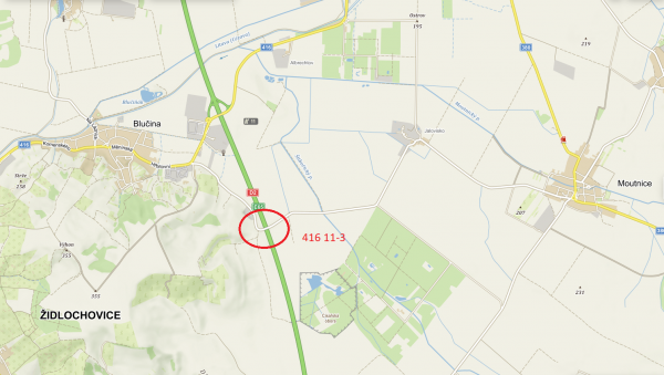 III/41611 Blučina, most ev.č. 41611-3 přes dálnici D2