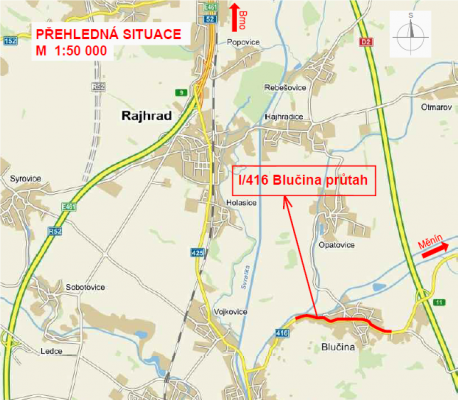 II/416 Blučina průtah - KM 0,950 - 1,140