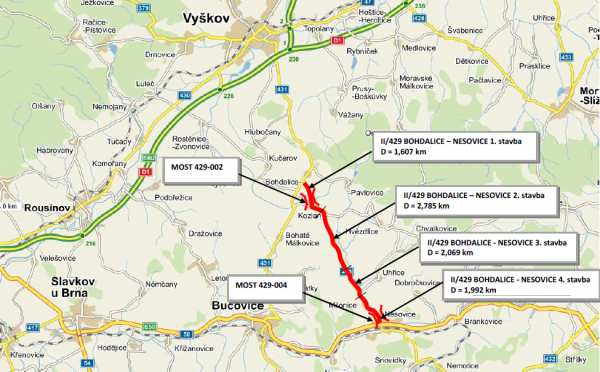 II/429 Bohdalice - Nesovice, 1. stavba