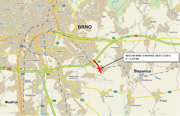 III/15289 Brno ul. Evropská most ev.č. 15289-1