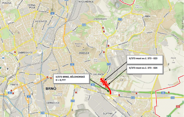 II/373 Brno, ul. Bělohorská