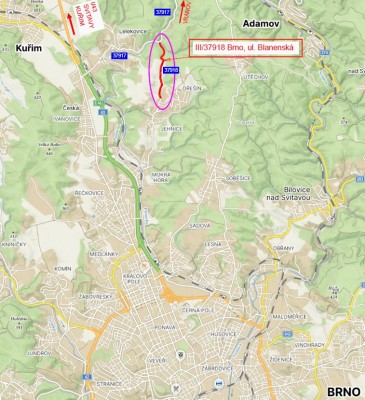 III/37918 Brno, ul. Blanenská