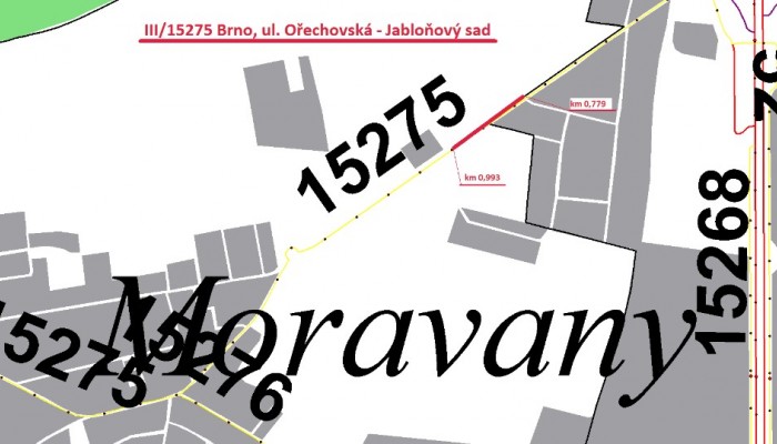 III/15275 Brno, Ořechovská – Jabloňový sad