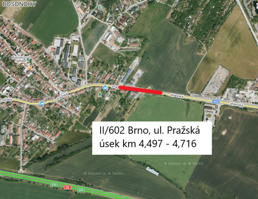 II/602 Brno, ul. Pražská