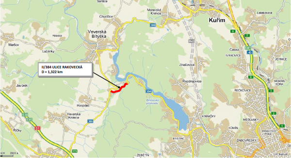 II/384 Brno ul. Rakovecká