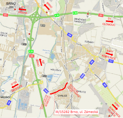 III/15282 Brno, ul. Zámecká