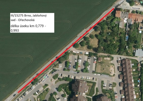 III/15275 Brno, Jabloňový sad - Ořechovská