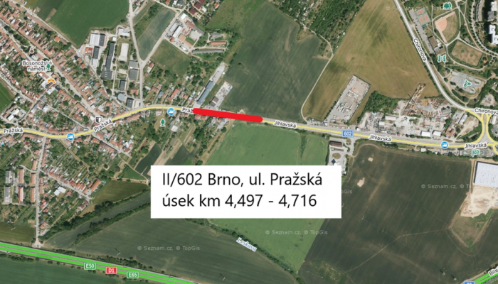 II/602 Brno, ul. Pražská průtah