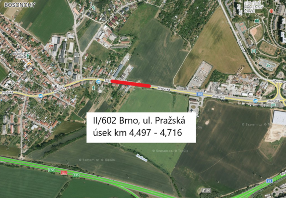 II/602 Brno, ul. Pražská průtah