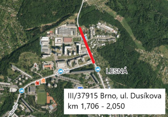 III/37915 Brno, ul. Dusíkova