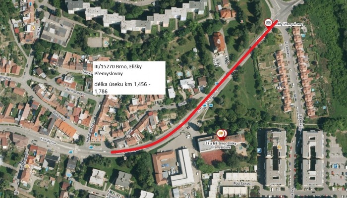 III/15270 Brno, ul. Elišky Přemyslovny (Osová - Čermákova)