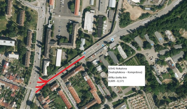 II/642 Brno, ul. Rokytova (Svatoplukova - Komprdova)
