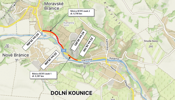 II/395 Dolní Kounice, ul. Ivančická