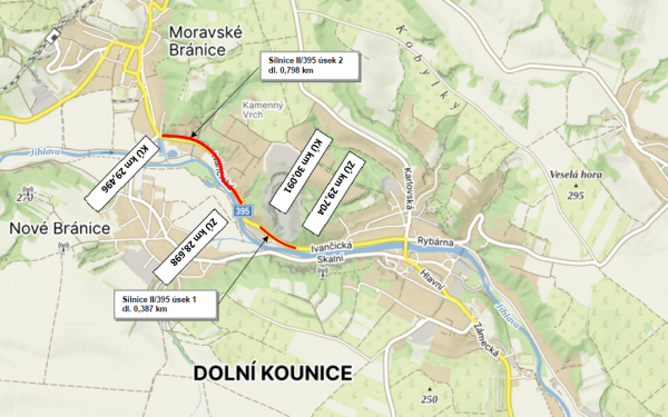 II/395 Dolní Kounice, ul. Ivančická