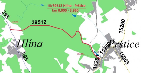 III/39512 Hlína - Prštice