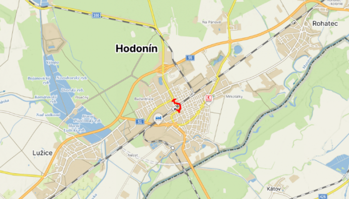 II/431 Hodonín, křiž. s III/05532 - křiž. socha Masaryk