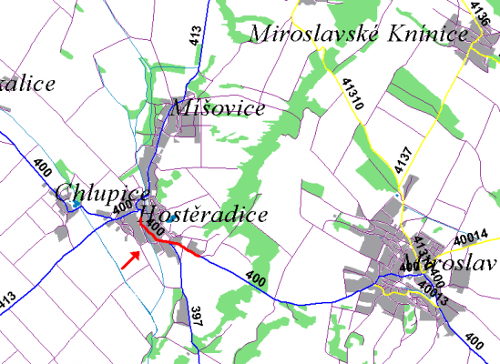 II/400 Hostěradice průtah