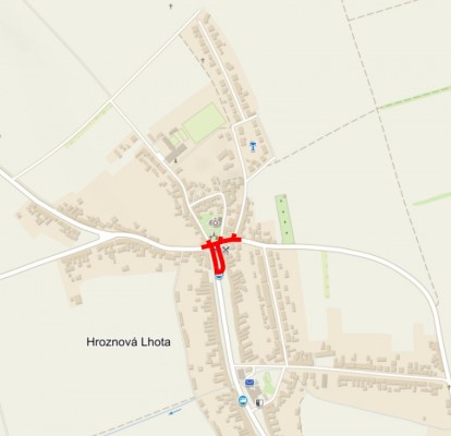 III/4992, III/4995 Hroznová Lhota, úprava křiž.