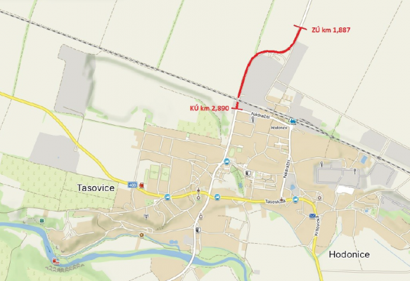 III/40834, I/53 - Tasovice