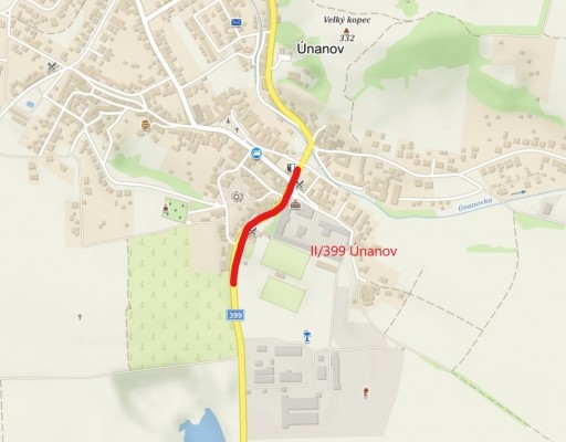 II/399 Únanov, oprava komunikace