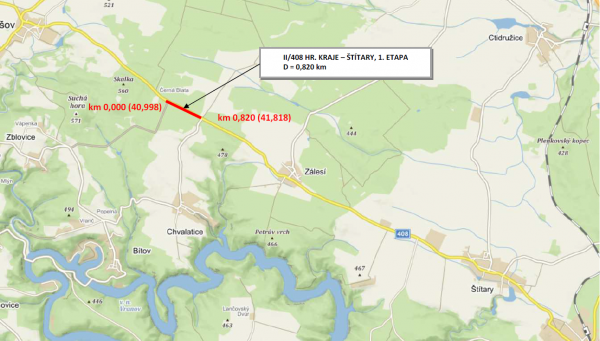 II/408 hranice kraje - Štítary 1. etapa