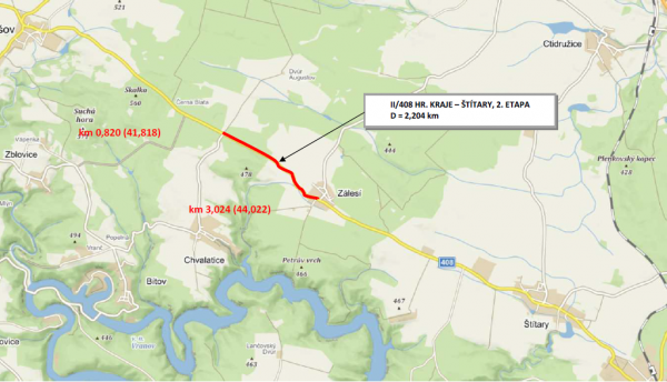 II/408 hranice kraje - Štítary 2. etapa