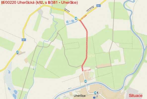 III/00220 Uherčická (křiž. s II/381 - Uherčice)