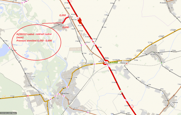 III/00222 Ladná - nádraží Ladná (most)