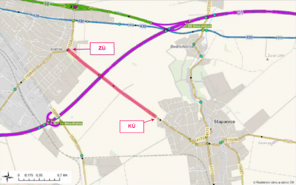 III/15286 Slatina - Šlapanice