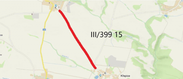 III/39915 BĚHAŘOVICE - KŘEPICE - III/4008 PŘESKAČE - BĚHAŘOVICE