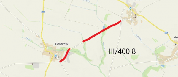 III/39915 BĚHAŘOVICE - KŘEPICE - III/4008 PŘESKAČE - BĚHAŘOVICE