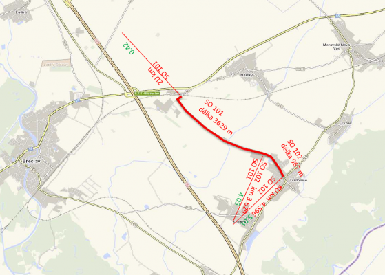 III/4243 Přejezd ČD - Tvrdonice, SO 101 extravilán
