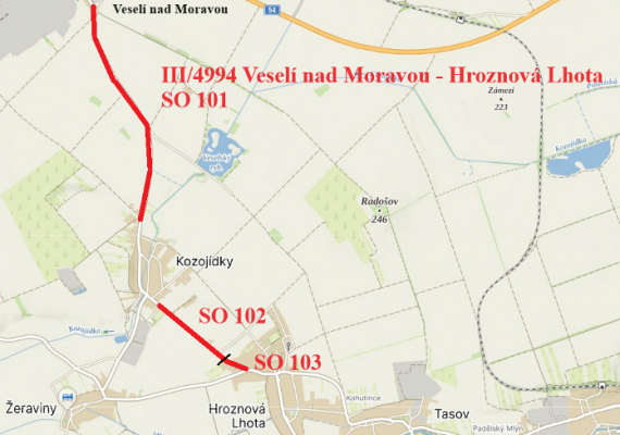 III/4994 Veselí nad Moravou - Hroznová Lhota