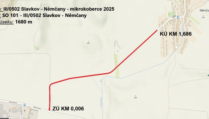 Mikrokoberce 2025 - III/0502 Slavkov - Němčany