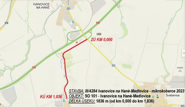 Mikrokoberce 2023 - III/4284 Ivanovice na Hané - Medlovice