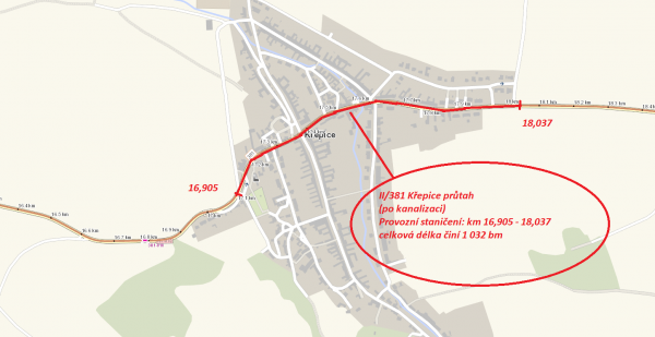 II/381 Křepice průtah