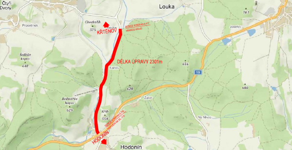 III/3629 Křtěnov - Loucký dvůr - Hodonín