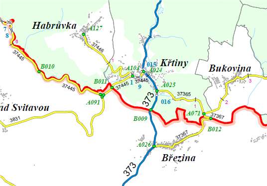 III/37446 Křtiny - Habrůvka