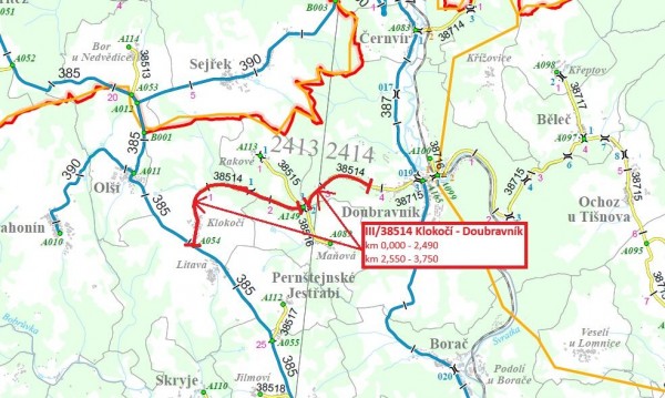 III/38514 Klokočí - Doubravník